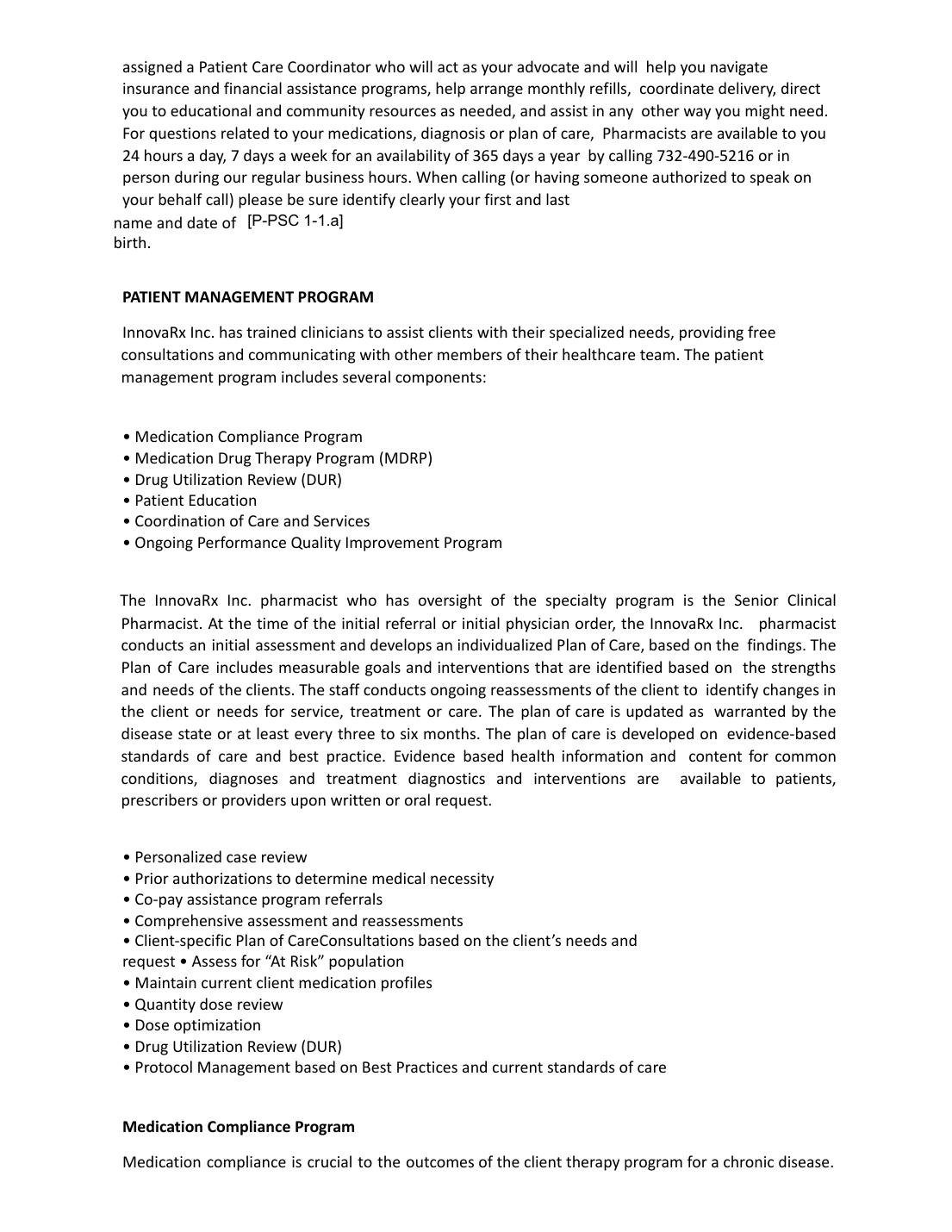 InnovaRx Welcome Packet page 6