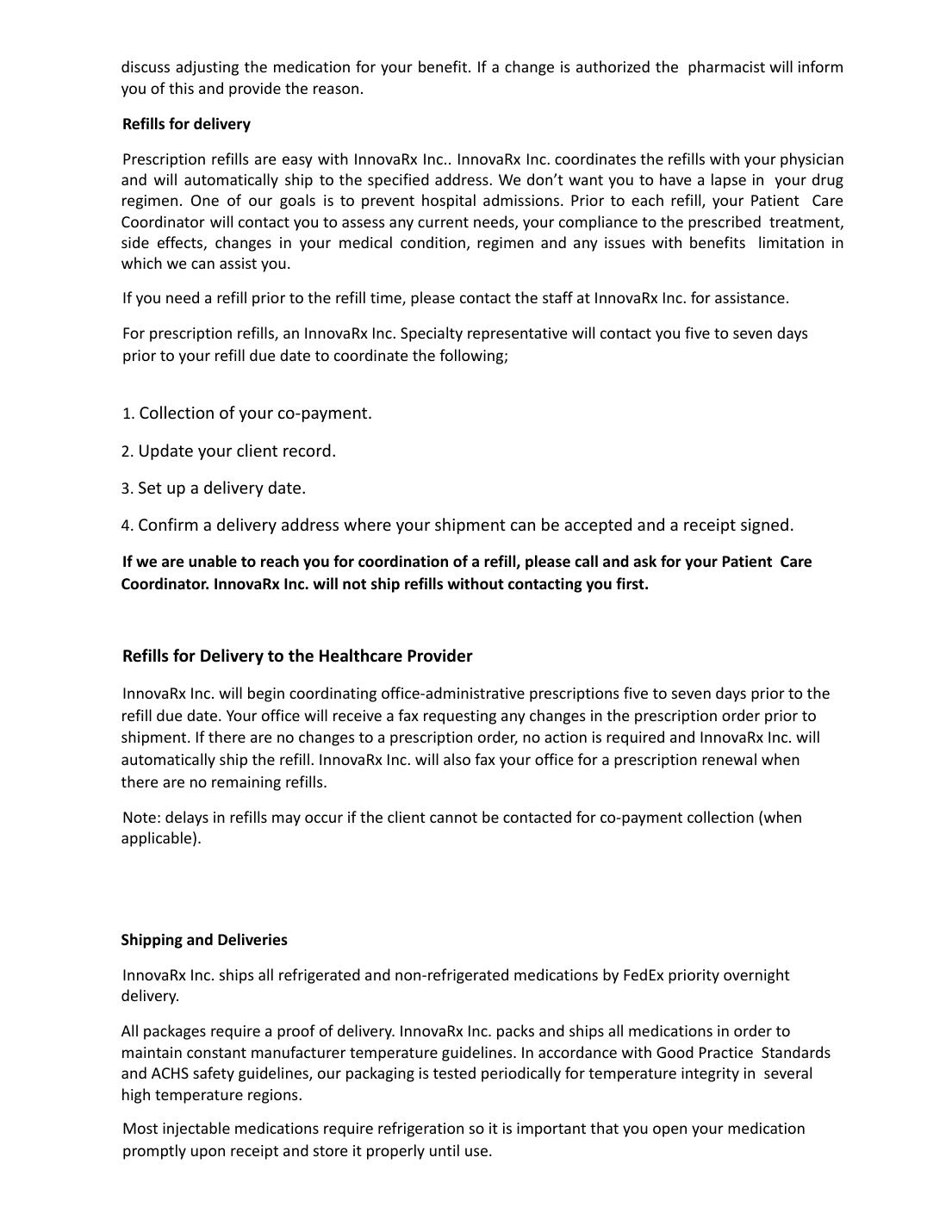 InnovaRx Welcome Packet page 10
