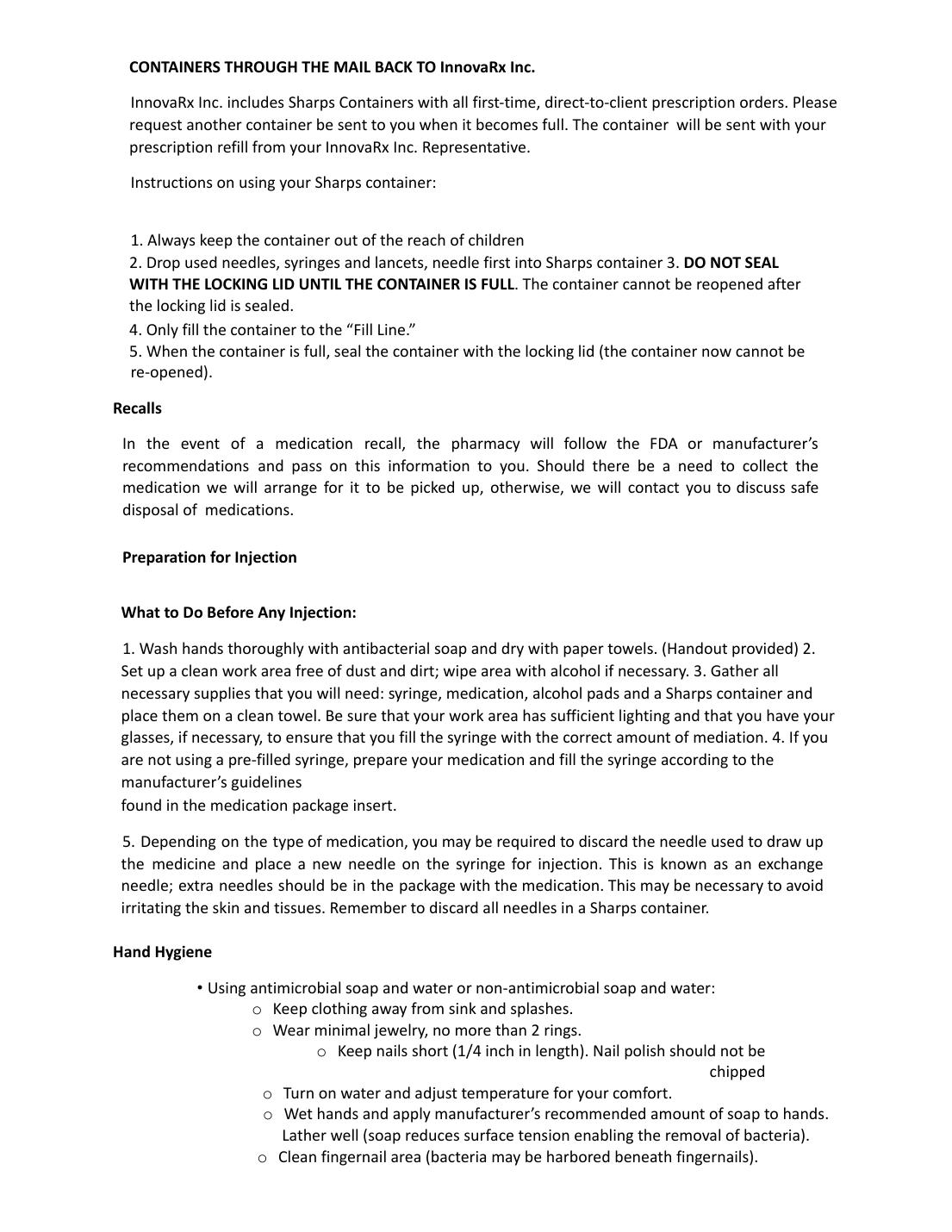 InnovaRx Welcome Packet page 17