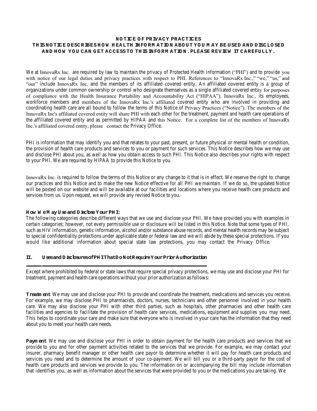 InnovaRx Welcome Packet page 24