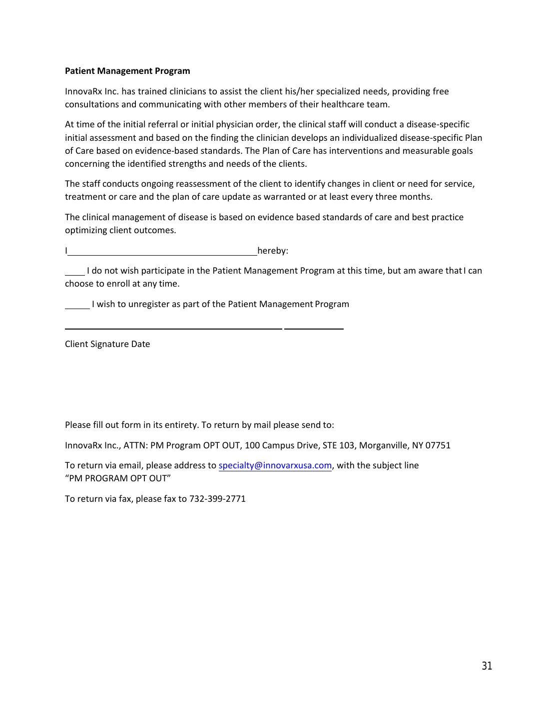 InnovaRx Welcome Packet page 30